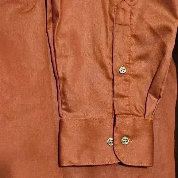 🛑 NWT Van Heusen Mens Cayenne Colored Dress Shirt Size 17.5 34/35 Reg Fit - Picture 4 of 8